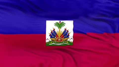 Haiti flag is waving 3D animation. Haiti flag waving in the wind. National flag of Haiti. flag seamless loop animation. high quality 4K resolution