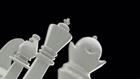 breaking chess by bullet 3d rendering hi-speed with alpha channel