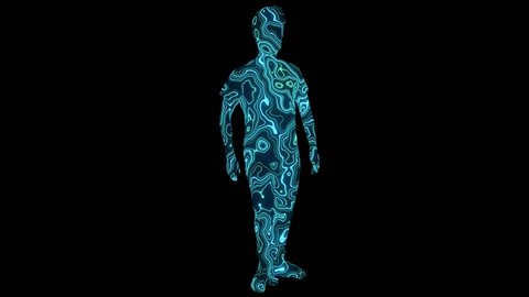 Looping animation of patterned man