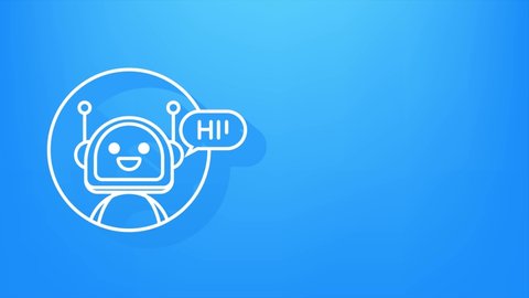 Robot icon. Bot sign design. Chatbot symbol concept. Voice support service bot. Online support bot. Motion graphics.
