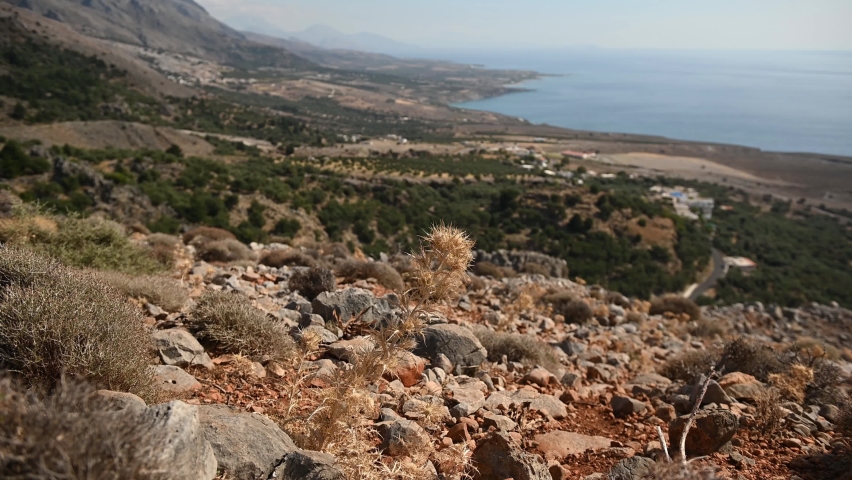 mountain ranges on the Mediterranean island of Crete, Greece.