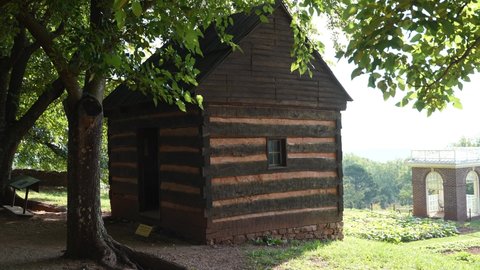 Charlottesville, VA, USA - 10 03 2021: Mulberry Row slave quarters at Monticello.