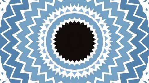 Graphic formation from the center of the video like mandala desing on a white background