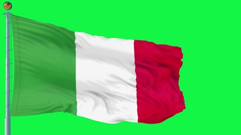 Italy flag is waving 3D animation. Italy flag waving in the wind. National flag of Italy. flag seamless loop animation