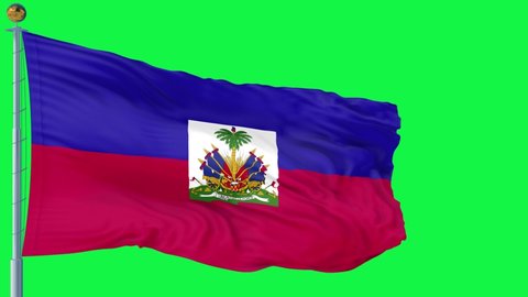 Haiti flag is waving 3D animation. Haiti flag waving in the wind. National flag of Haiti. flag seamless loop animation. high quality 4K resolution