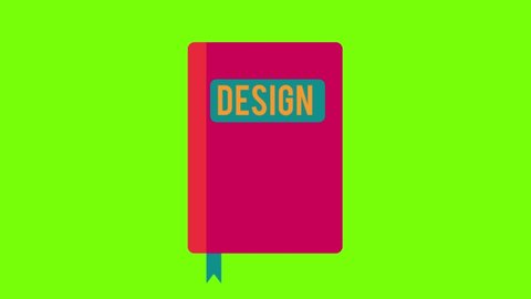 An animation of a sketchbook for design in a green screen background