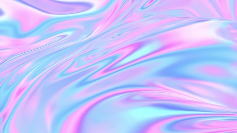 Cloth fabric gradient waves abstract background. Iridescent chrome wavy surface. Liquid surface, ripples, reflections. 3d render illustration. 4K video.