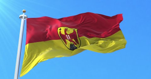 Flag of Burgenland State, Austria. Loop