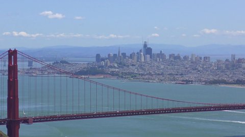 The Golden Gate Bridge as seen from Marine Headlands, San Francisco, California, USA