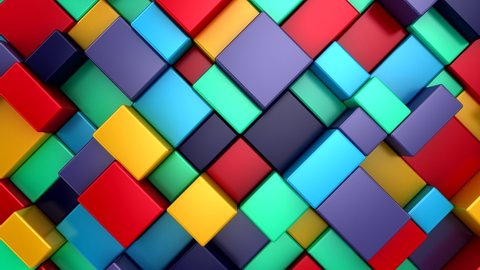 Background of Animated Cubes. Abstract motion, loop, 3d rendering, 4k resolution
