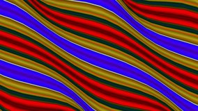 Abstract animation of wavy moving colorful  stripes arranged diagonally,  seamless loop. Cartoon flowing curving wide stripes.abstract  background. 