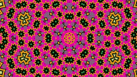 kaleidoscope sequence pattern. 4K. Abstract colorful motion graphics background. for yoga, clubs, shows, mandalas, fractal animation. Beautiful bright ornament. Smooth circle.