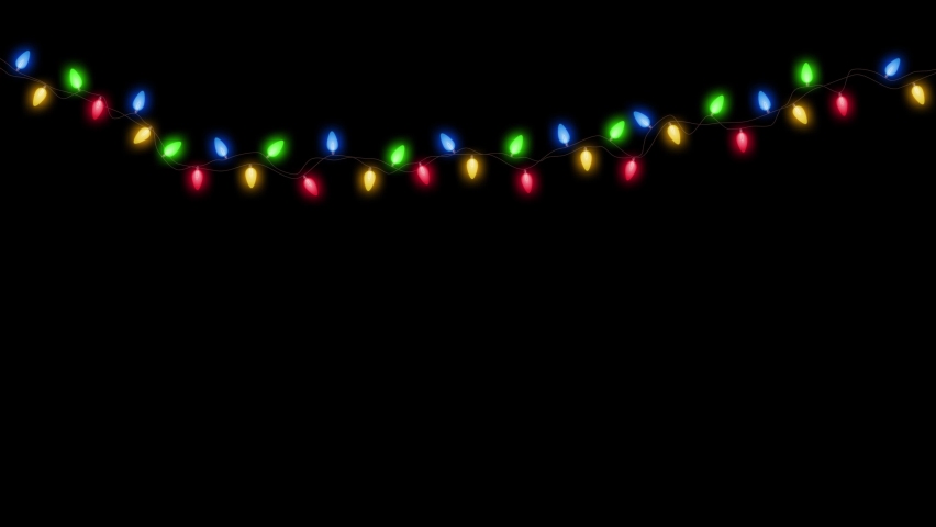 Realistic  christmas string lights,colorful light bulbs,color change light show,new year lights,dark background