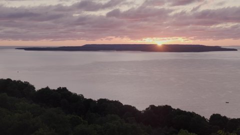 Georgian Bay Lookout, Ontario. On Bruce Trail during sunrise.