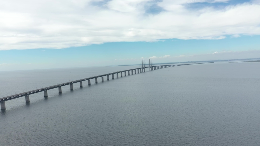 The bridge Oresundsbron connecting Malmo and Copenhagen
