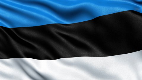 Estonia Flag Seamless Loop. 3D animation.