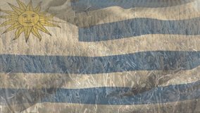 Animation of flag of uruguay blowing over field of wheat. patriotism, independence and agriculture concept digitally generated video. - Powered by Shutterstock - Get 15% off with code: PIKWIZARD15