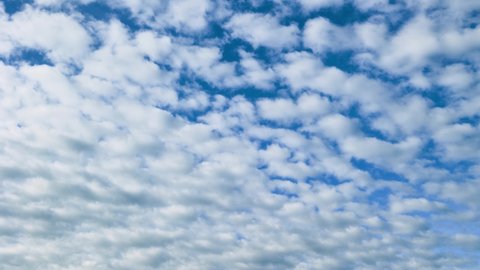 time lapse altocumulus clouds with  blue sky