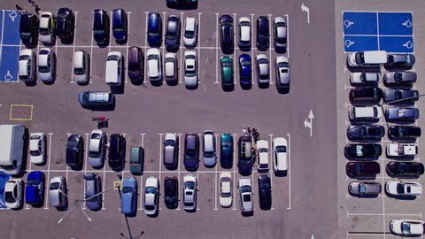 Top View Car Parking On Parking Stock Footage Video (100% Royalty-free ...