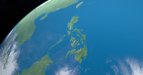 Philippines in planet earth, aerial view from outer space