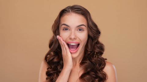 Surprised naked woman Stock Video Footage - 4K and HD Video Clips