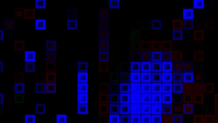 Blinking Blue Squares On Black Background Stock Footage Video (100% ...