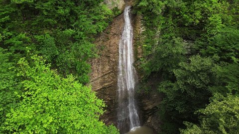 Nikhaloy Waterfall in Chechen Republic, Russia