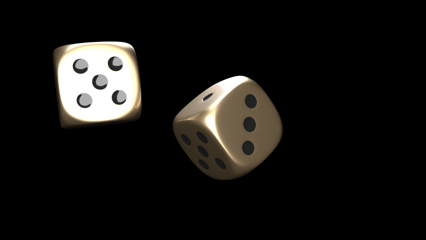 Gold Dice Transition, Devil's Bones, Dice Transition, Casino Dice, Falling Dice Royalty-Free Stock Footage #1082189036