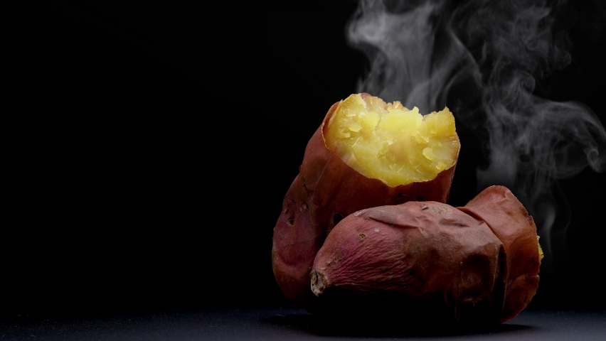 Taking video while slowly turning a baked sweet potato.
In Japan, it is called YAKIIMO. | Shutterstock HD Video #1082189714