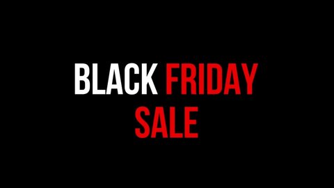Black Friday Sale Text With Lighting Effects On Black Background. Black Friday video.