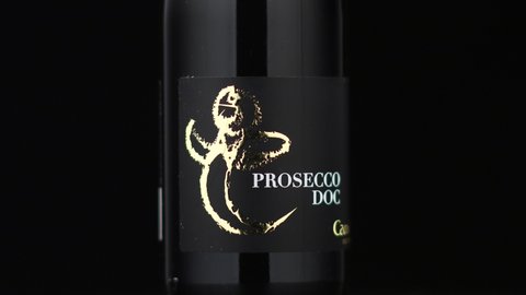 LVIV, UKRAINE - October 13, 2021: Prosecco doc bottle