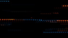Abstract blue orange tech glowing neon lines background. Laser glitch effect retro motion design. Seamless looping. Video animation Ultra HD 4K 3840x2160