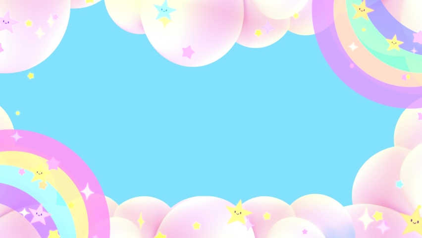 Looped sweet doodle stars and rainbow sky animation. Royalty-Free Stock Footage #1082213258