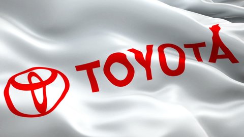 Toyota logo Video. Toyota logo on white background. 3d Japanese car brand Toyota Slow Motion video. Car industry background. Toyota 1080p Full HD video Loop Close Up - New York, 4 July 2021
