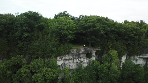 Georgian Bay Lookout, Ontario. On Bruce Trail. Drone.