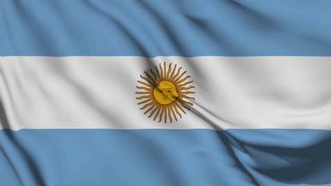 
4K Ultra Hd 3840x2160. A beautiful view of Argentina flag video. 3D flag waving video animation.  