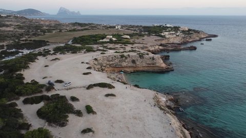 Ibiza, Spain- Cala Escondida Aerial