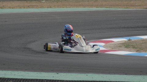 Karting race in a circuit