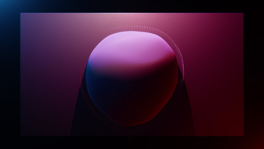 Piece of contemporary digital art in form of abstract morphing sphere like shape on a virtual canvas. Natural smooth designed background with 3d animation Royalty-Free Stock Footage #1082272286