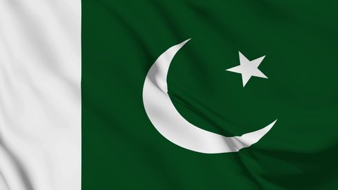 4K Ultra Hd 3840x2160. A beautiful view of Pakistan flag video. 3D flag waving seamless loop video animation.