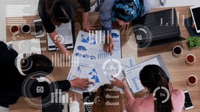 Conceptual vision of business people in corporate staff meeting . Concept of digital technology for marketing data analysis and investment decision making . - Powered by Shutterstock - Get 15% off with code: PIKWIZARD15