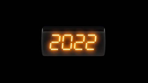 2022 opener. 2022 reveal. Two thousand twenty-two. Nixie tube indicator. Gas discharge indicators and lamps. 3D. 3D Rendering
