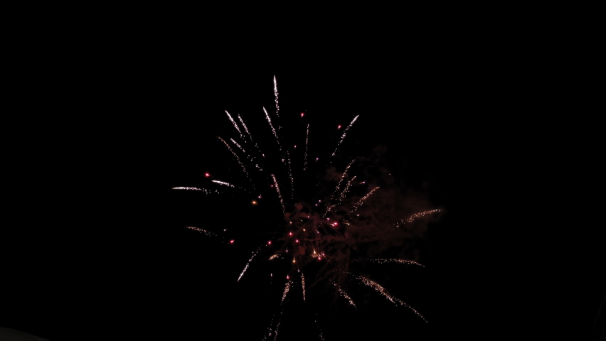 Slow motion Fireworks display celebration,
