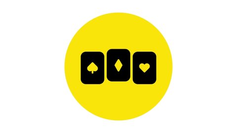 Black Playing cards icon isolated on white background. Casino gambling. 4K Video motion graphic animation.
