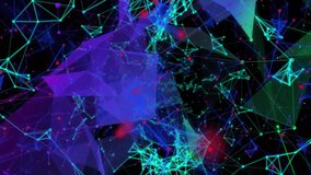 Animation of colourful communication networks moving on black background. communication network and digital interface technology concept digitally generated video.