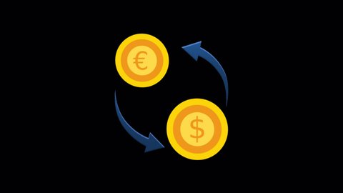 Animated Currency Conversion Icon Designed Flat Stock Footage Video ...