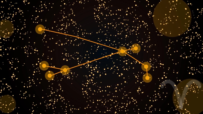 zodiac sign aries Animation on Space Star Background, a Signs & Symbol Video by Enfeel Creative