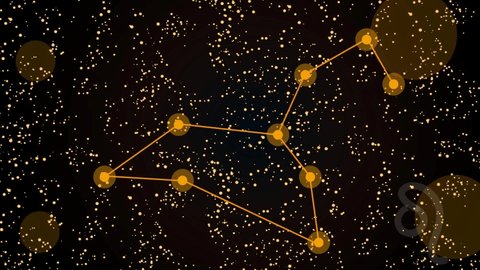 zodiac sign leo. Animation on Space Stars Background