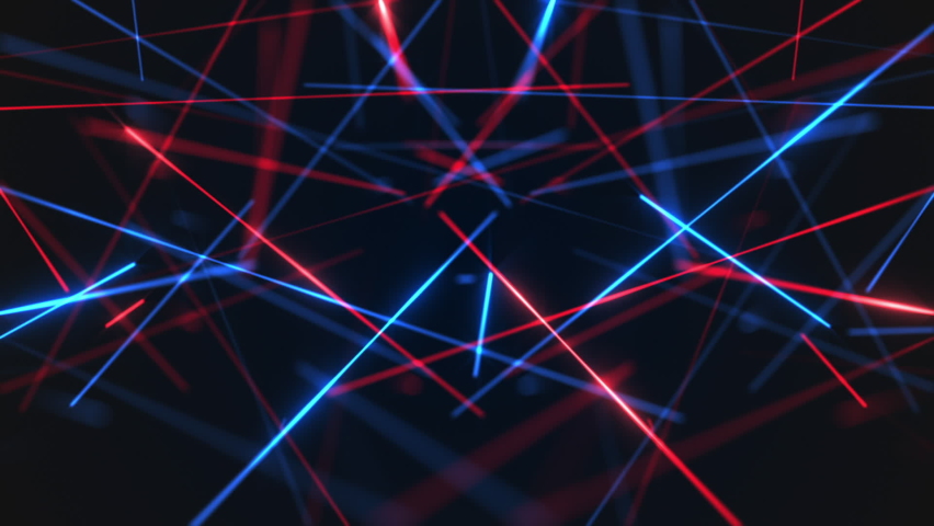 Fast moving flashing red and blue laser beams technology motion background animation. Full HD and a seamless loop. | Shutterstock HD Video #1082301301