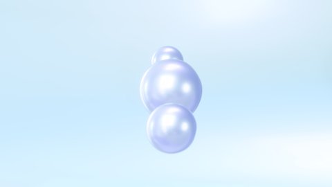 3D bubble combines to form a nourishing cream. Macro Shot Ingredients blend together to form a serum. Metaball 3D Animation. Fluid liquid blob, metaball morphing animation.